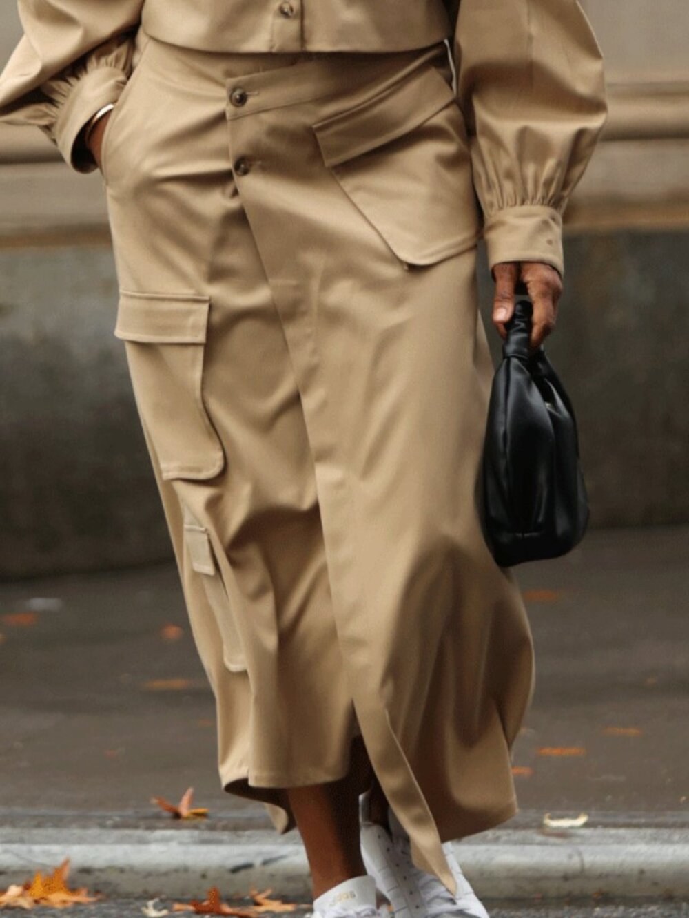 The Drop Travertine Long Asym Cargo Skirt Size S EUC